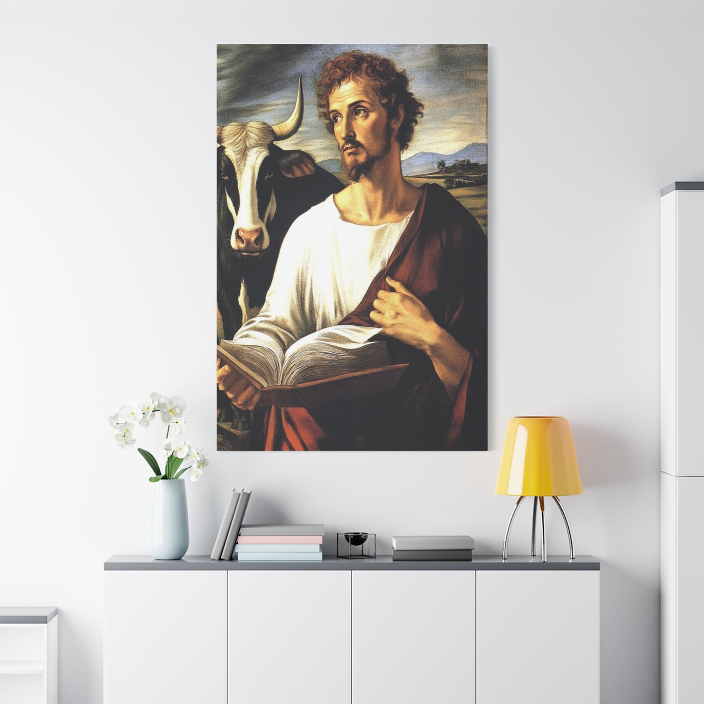 St. Luke the Evangelist Catholic Canvas Wall Art, Christian Decor