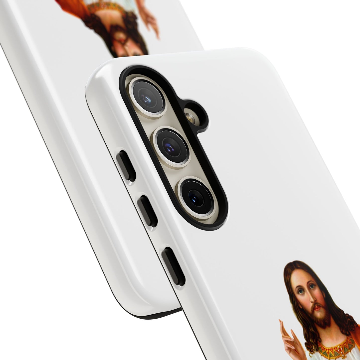 Artistic Phone Case Featuring Jesus, Tough Phone Case, Christian Gift, Religious Phone Cover, Inspirational Phone Accessory, Unique Jesus