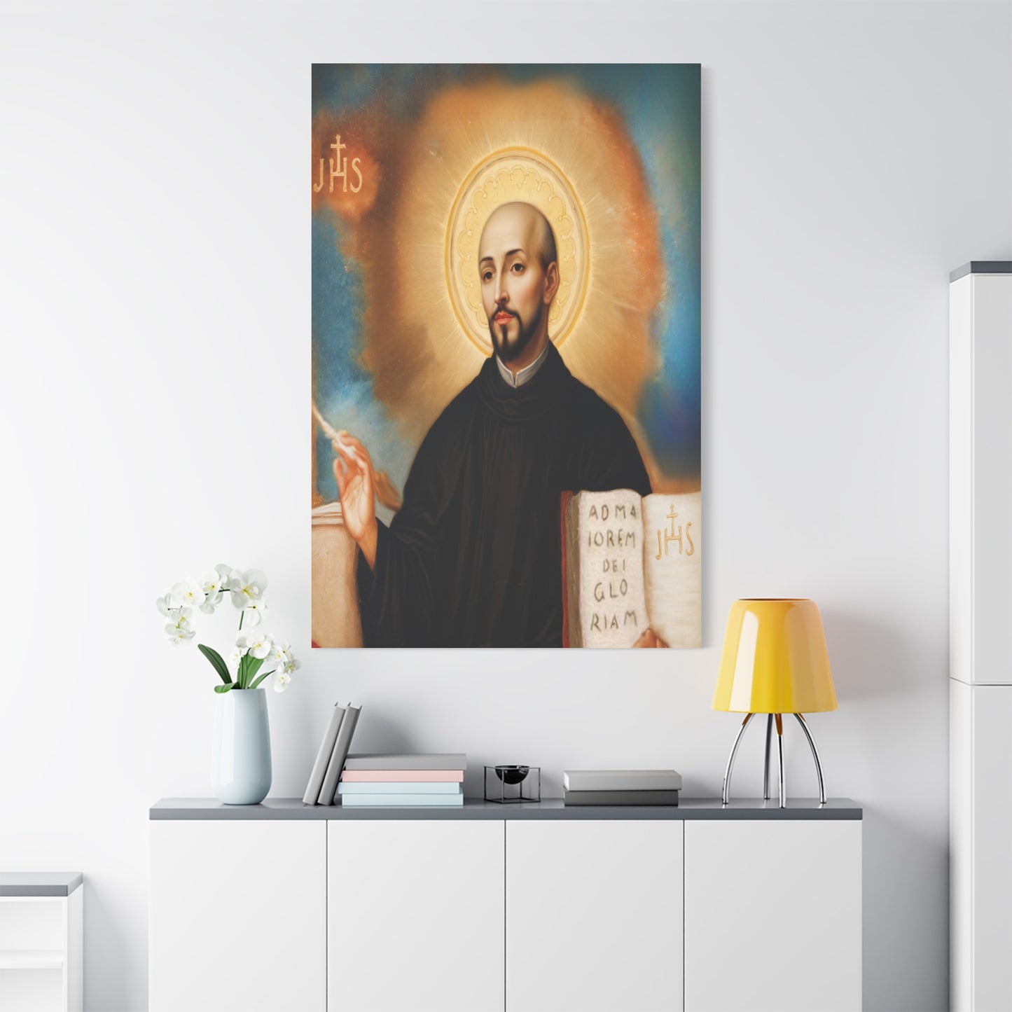 St. Ignatius of Loyola Catholic Canvas Wall Art, Christian Decor