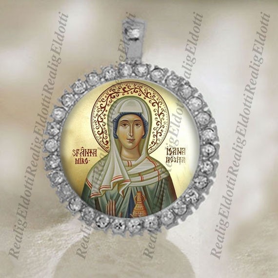St Joanna the Myrrhbearer Catholic Patron Saint Silver Tone Medal Pendant