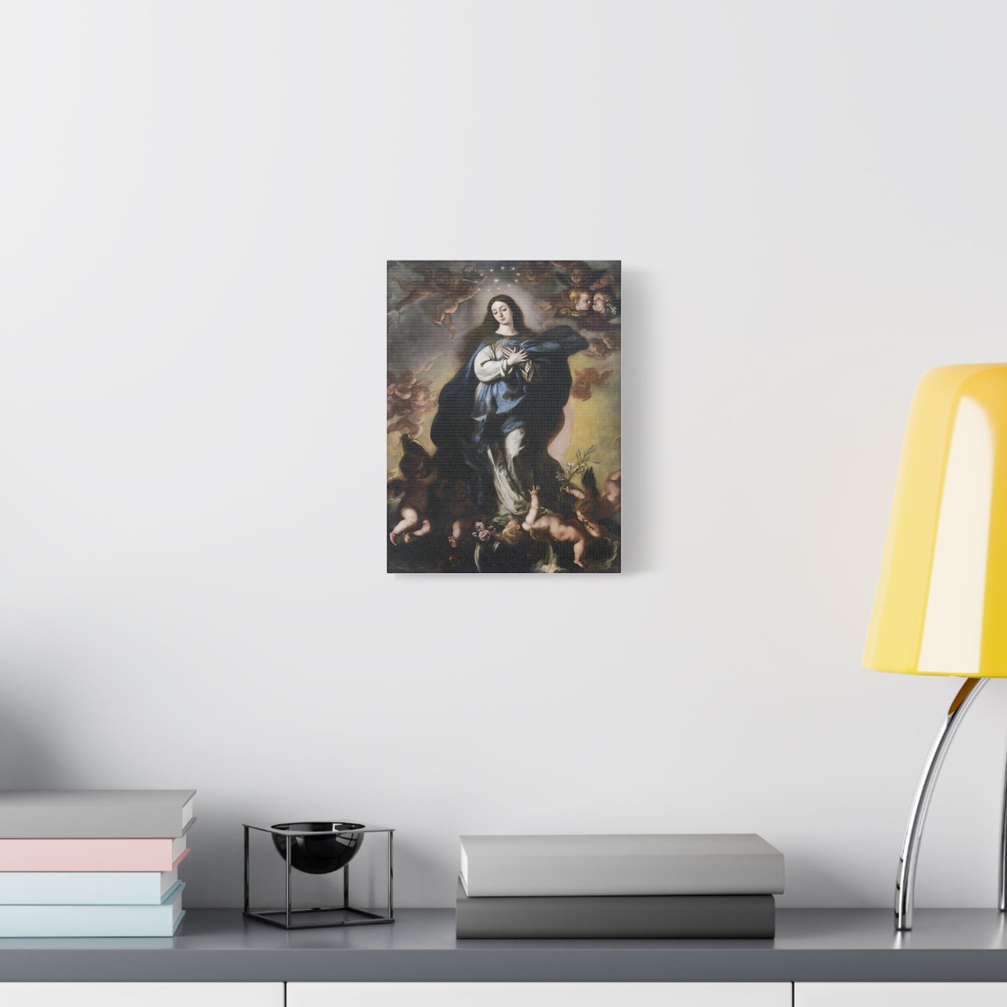 Ready To Hang - Our Lady Mother Mary Immaculate Conception Catholic Canvas Wall Art, Christian Decor
