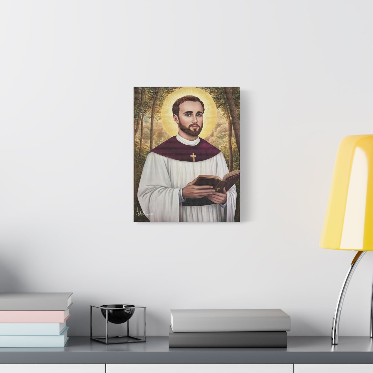 St. Gabriel Lalemant Catholic Canvas Wall Art, Christian Decor