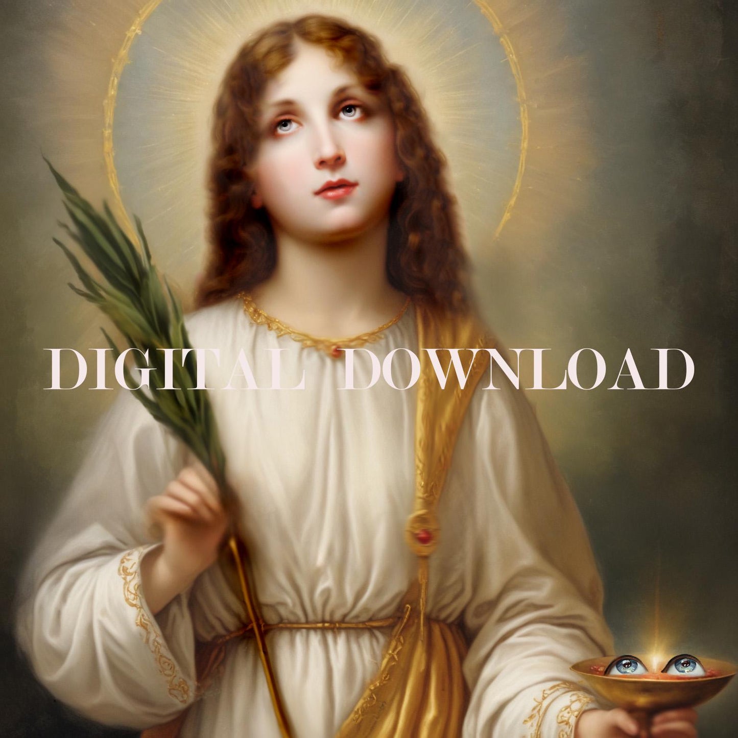 Saint Lucy Lucia Religious Art Digital Image Print Catholic image 0