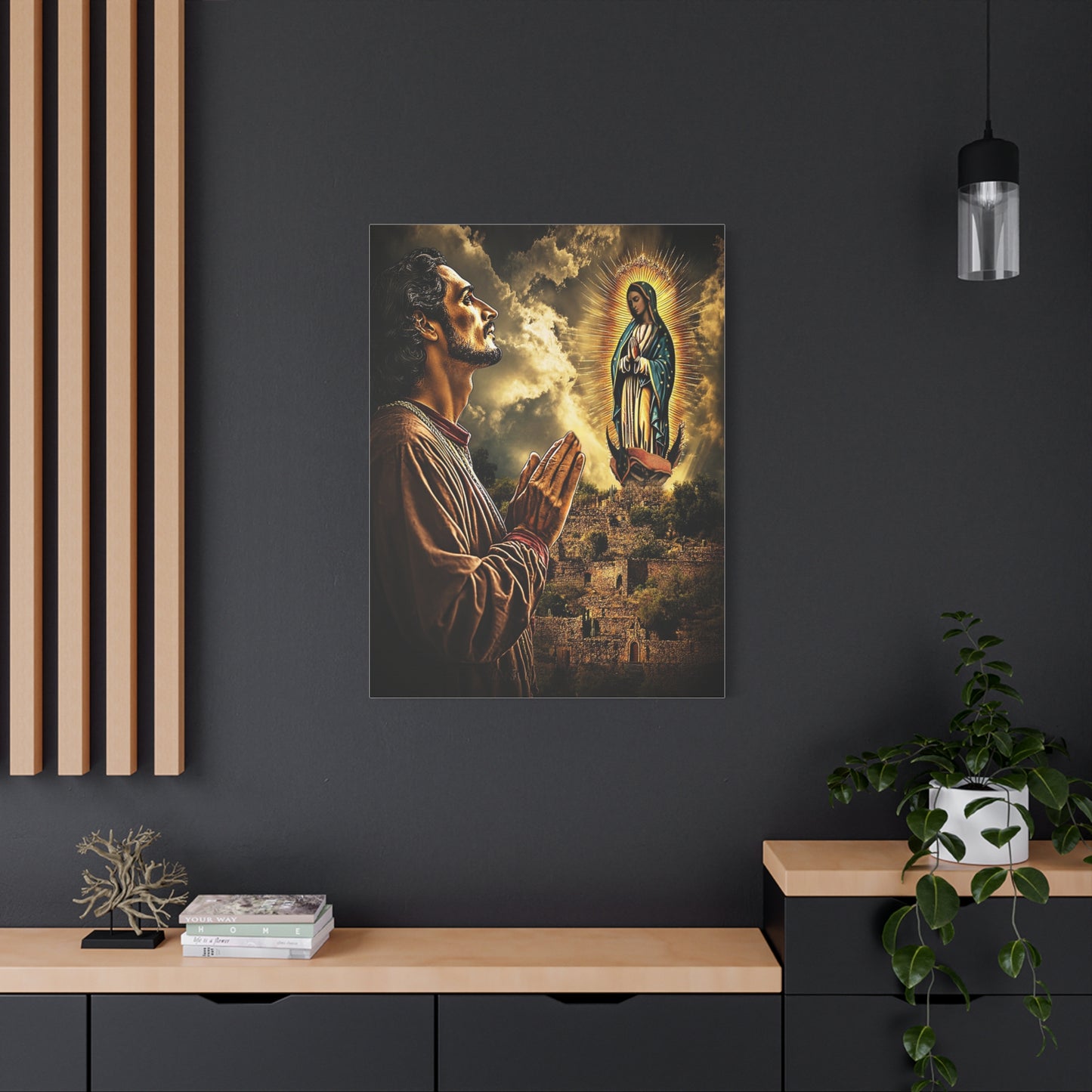 St. Juan Diego Our Lady of Guadalupe Catholic Canvas Wall Art, Christian Decor