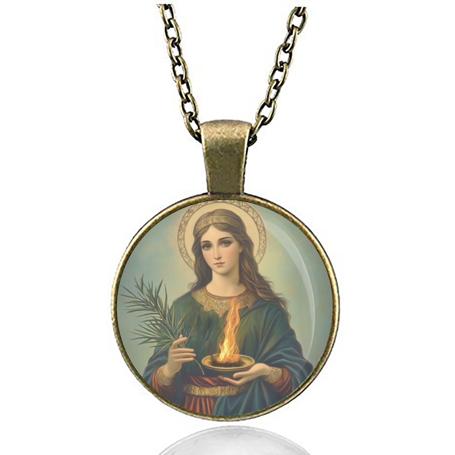 St. Agatha Necklace Catholic Saint Pendant Medal image 4