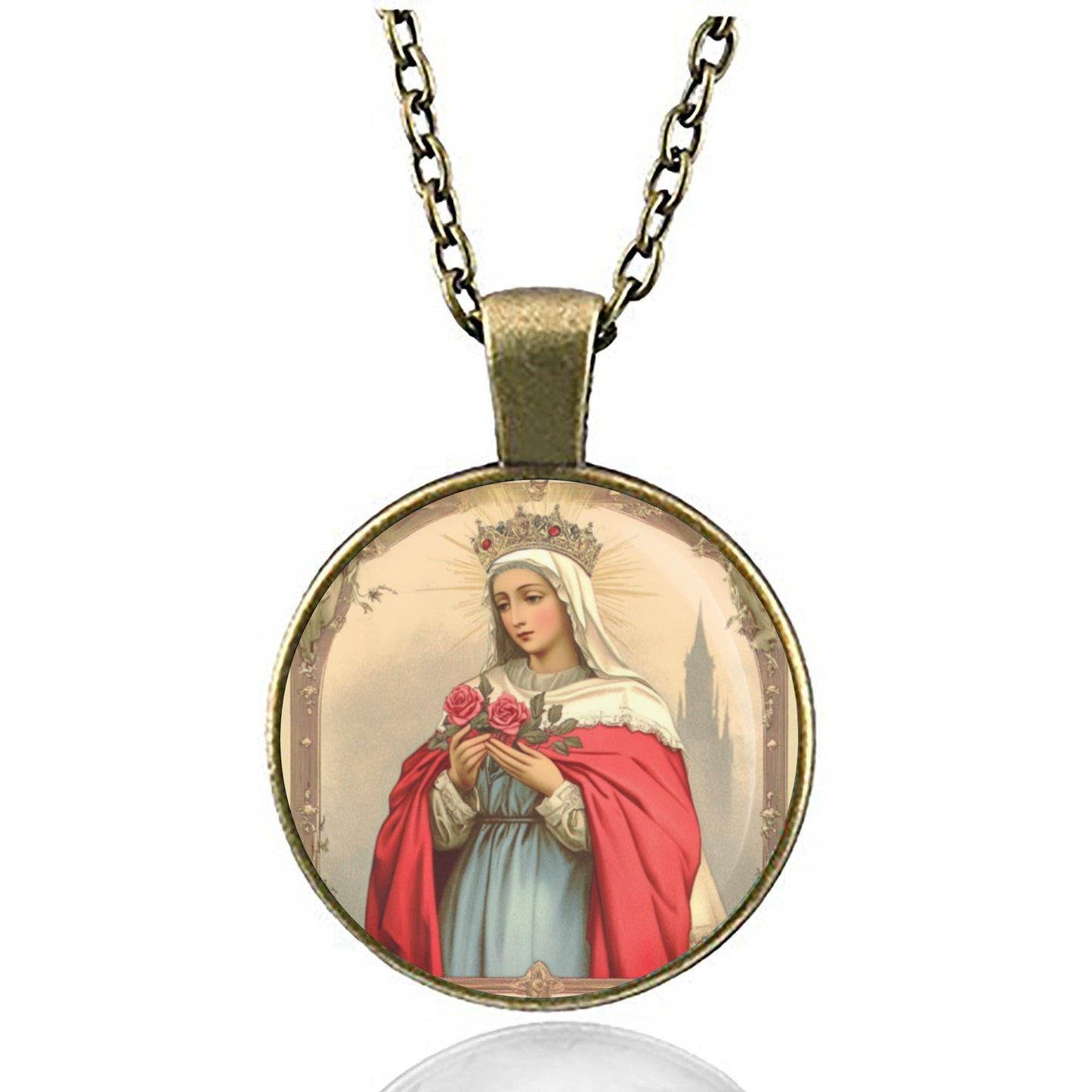 St. Elizabeth of Hungary Princess Thuringia Catholic Medal Christian Pendant Necklace