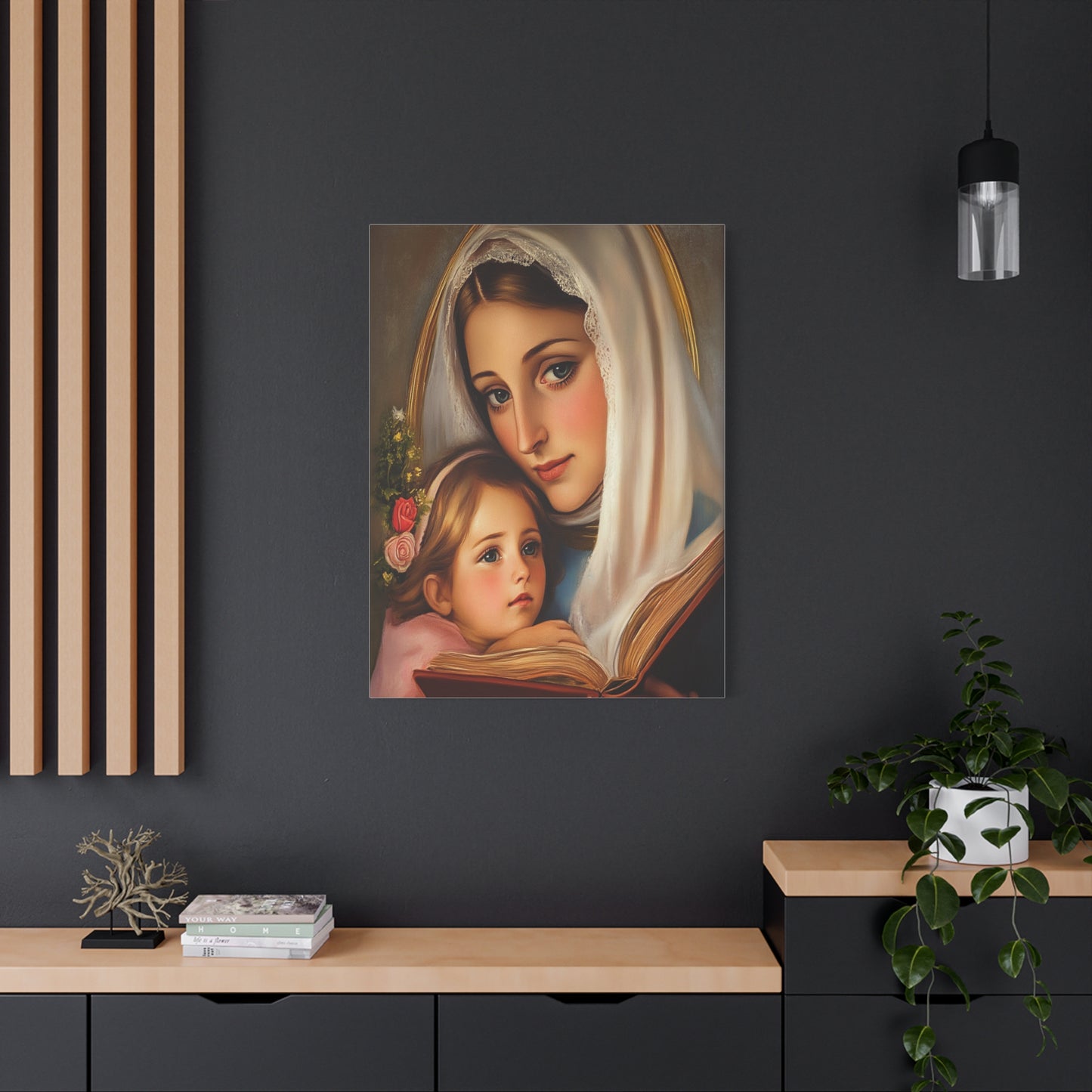St. Anne and Mary Canvas Print, Catholic Decor Wall, Gift Religious Christian