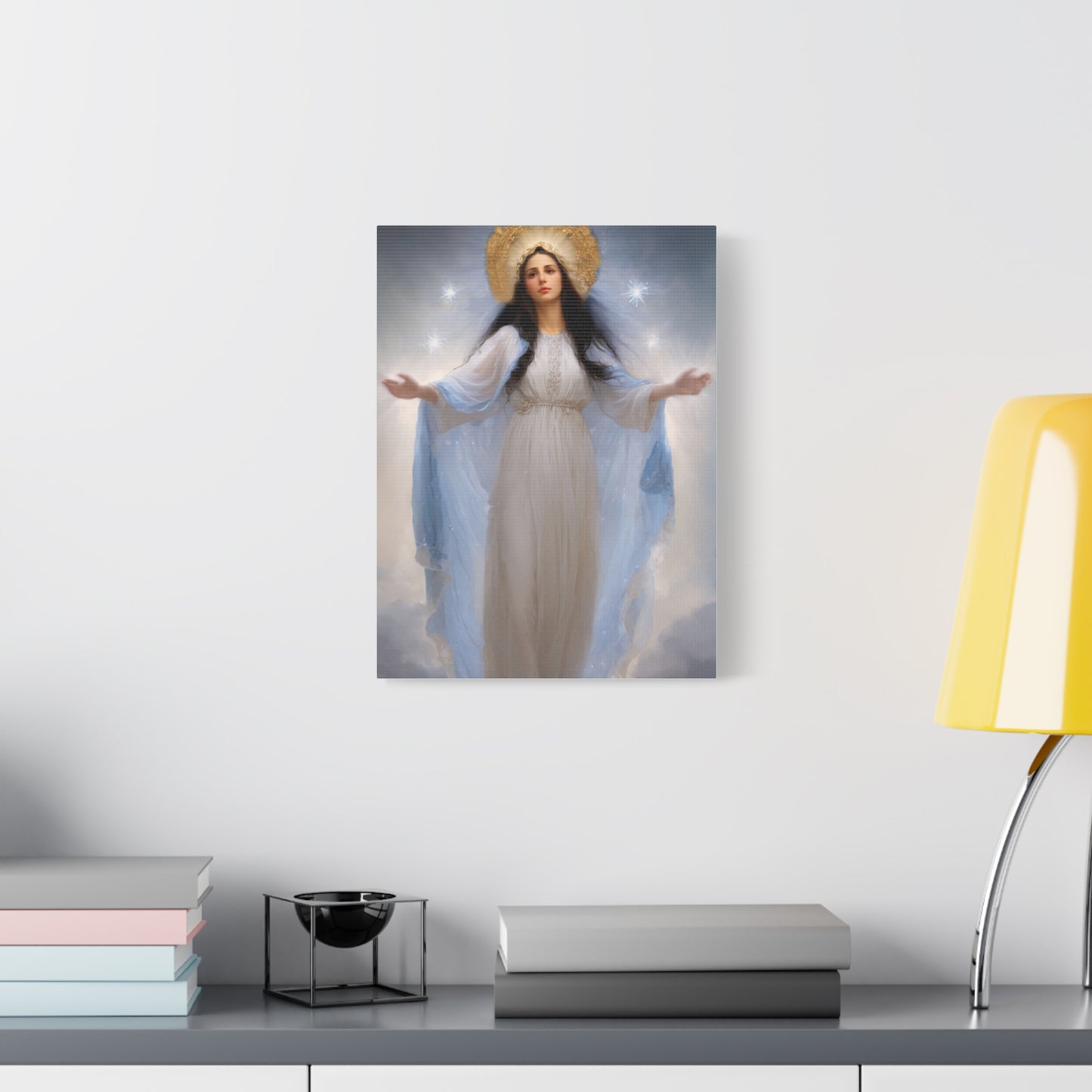 Ready to Hang - Our Lady of Stars Virgin Mary Catholic Canvas Wall Art, Christian Decor