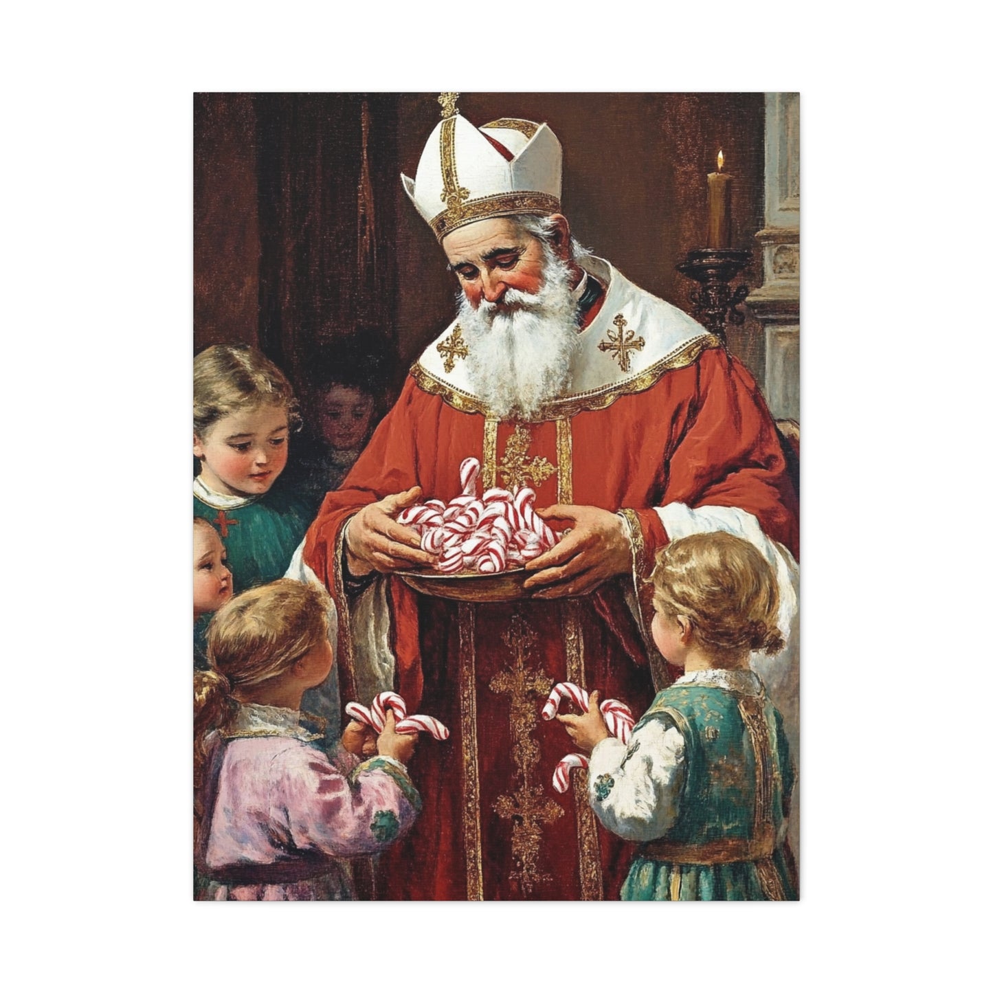 St. Nicholas of Bari - St. Nicholas of Myra Canvas Wall Art, Christian Decor
