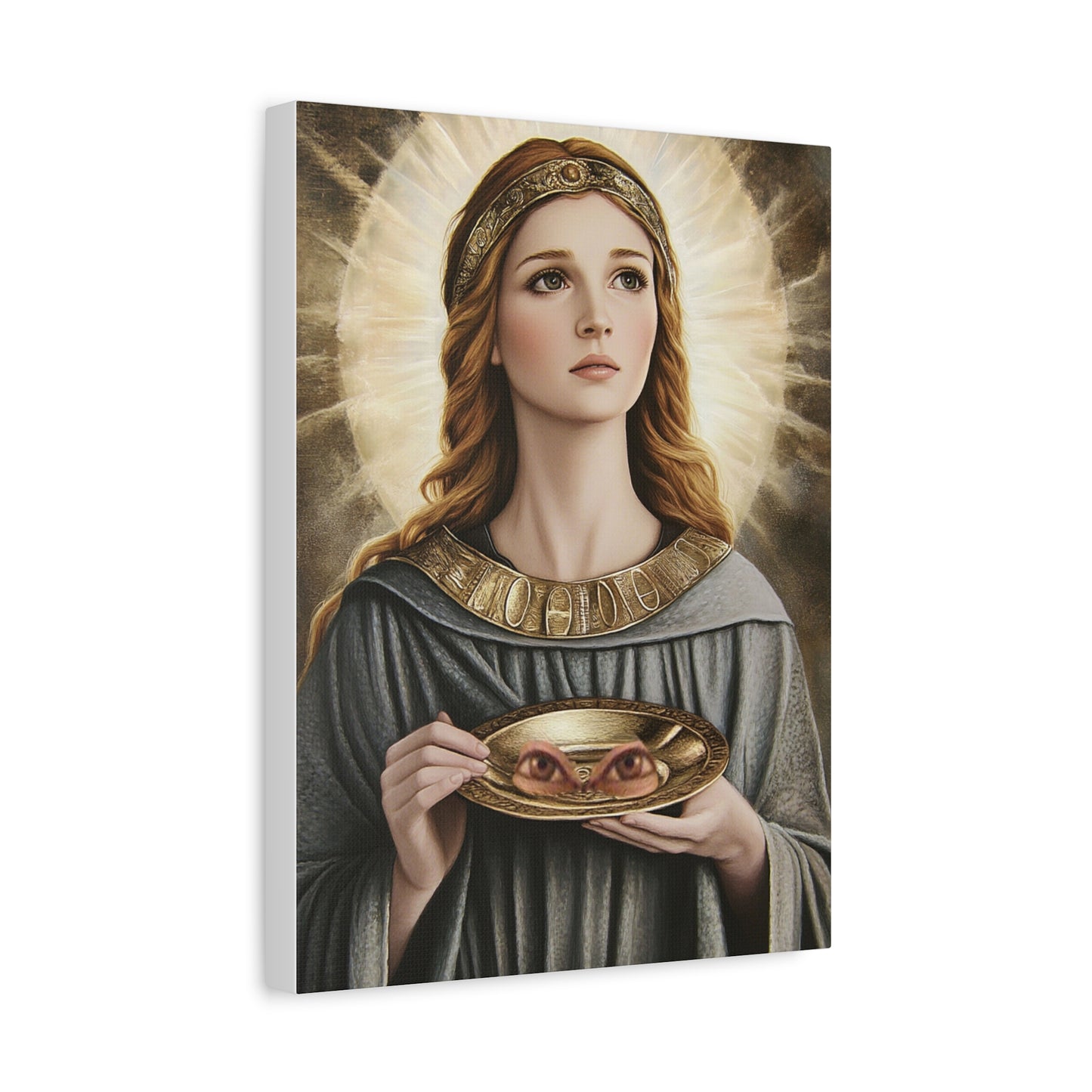 St. Lucy Catholic Canvas Wall Art, Christian Decor