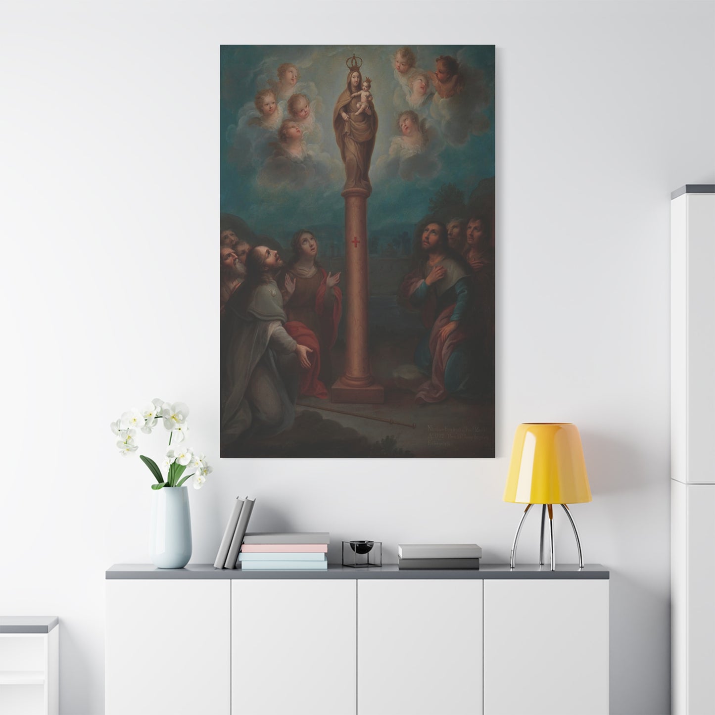The Apparition of the Virgin of El Pilar to St. James Catholic HQ Print on Canvas Ready To Hang - Virgin Mary Canvas
