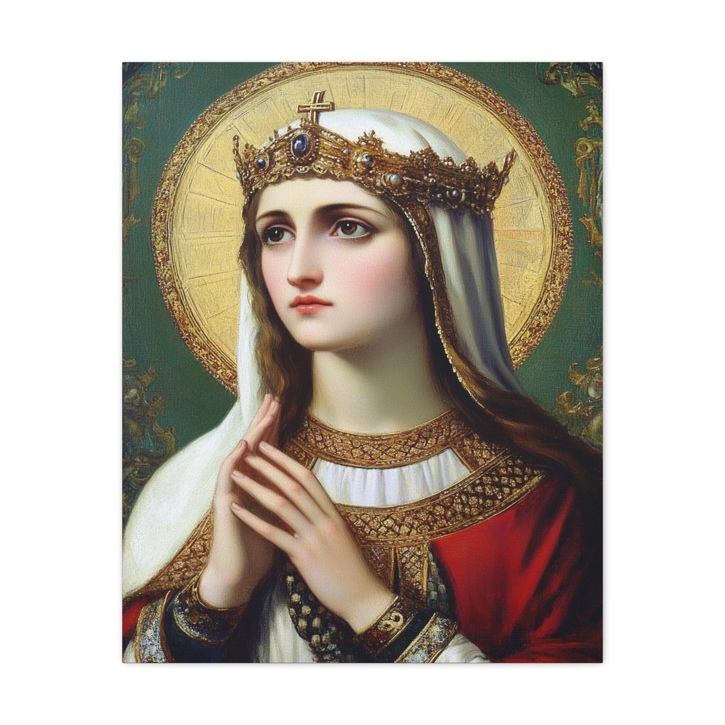 St. Elizabeth of Hungary Catholic Canvas Wall Art, Christian Decor