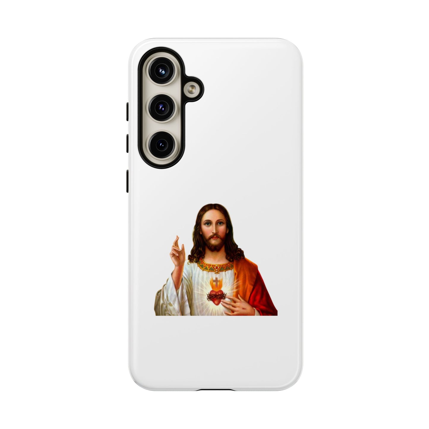 Artistic Phone Case Featuring Jesus, Tough Phone Case, Christian Gift, Religious Phone Cover, Inspirational Phone Accessory, Unique Jesus