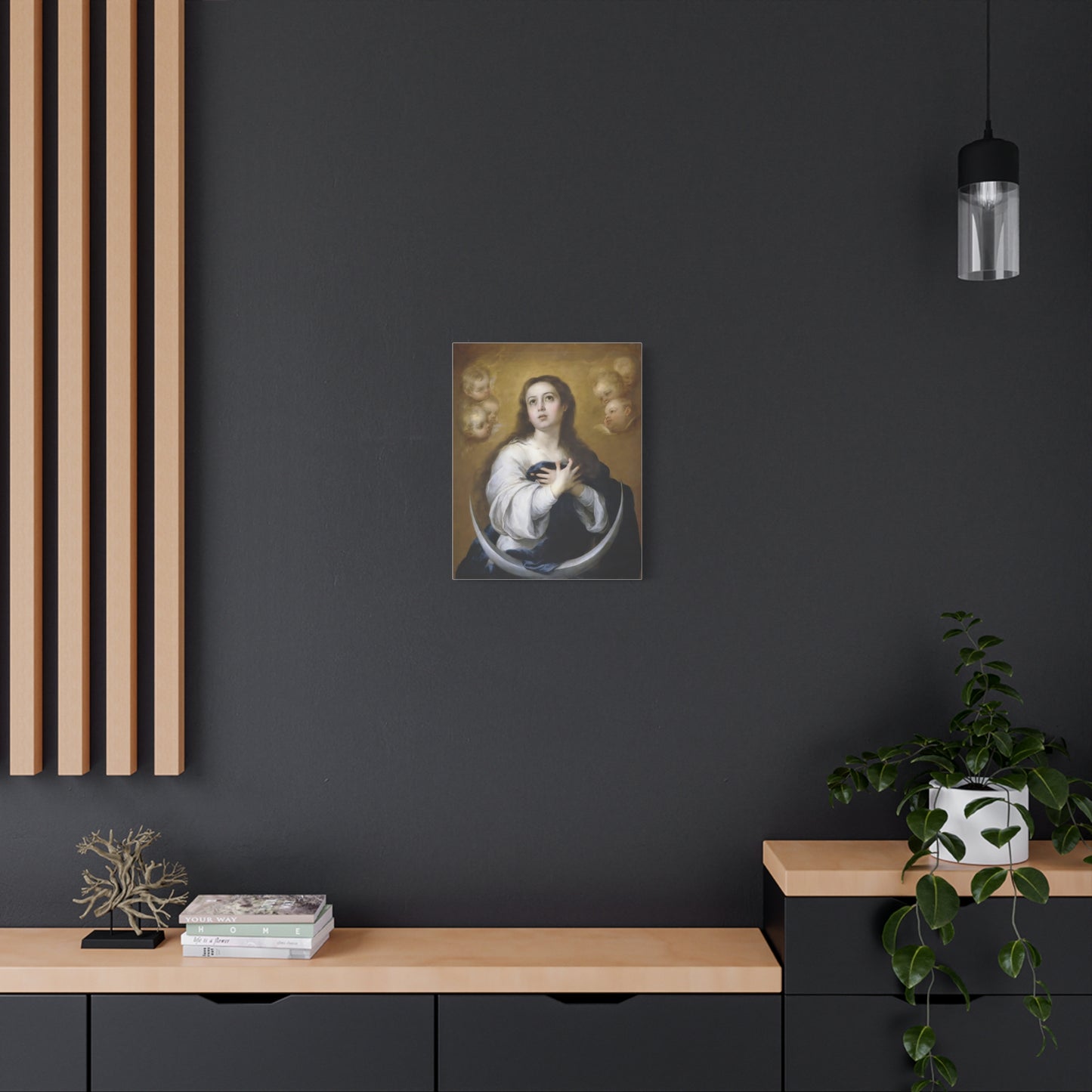 Ready to Hang - Immaculate Conception Virgin Mary Catholic Canvas Wall Art, Christian Decor