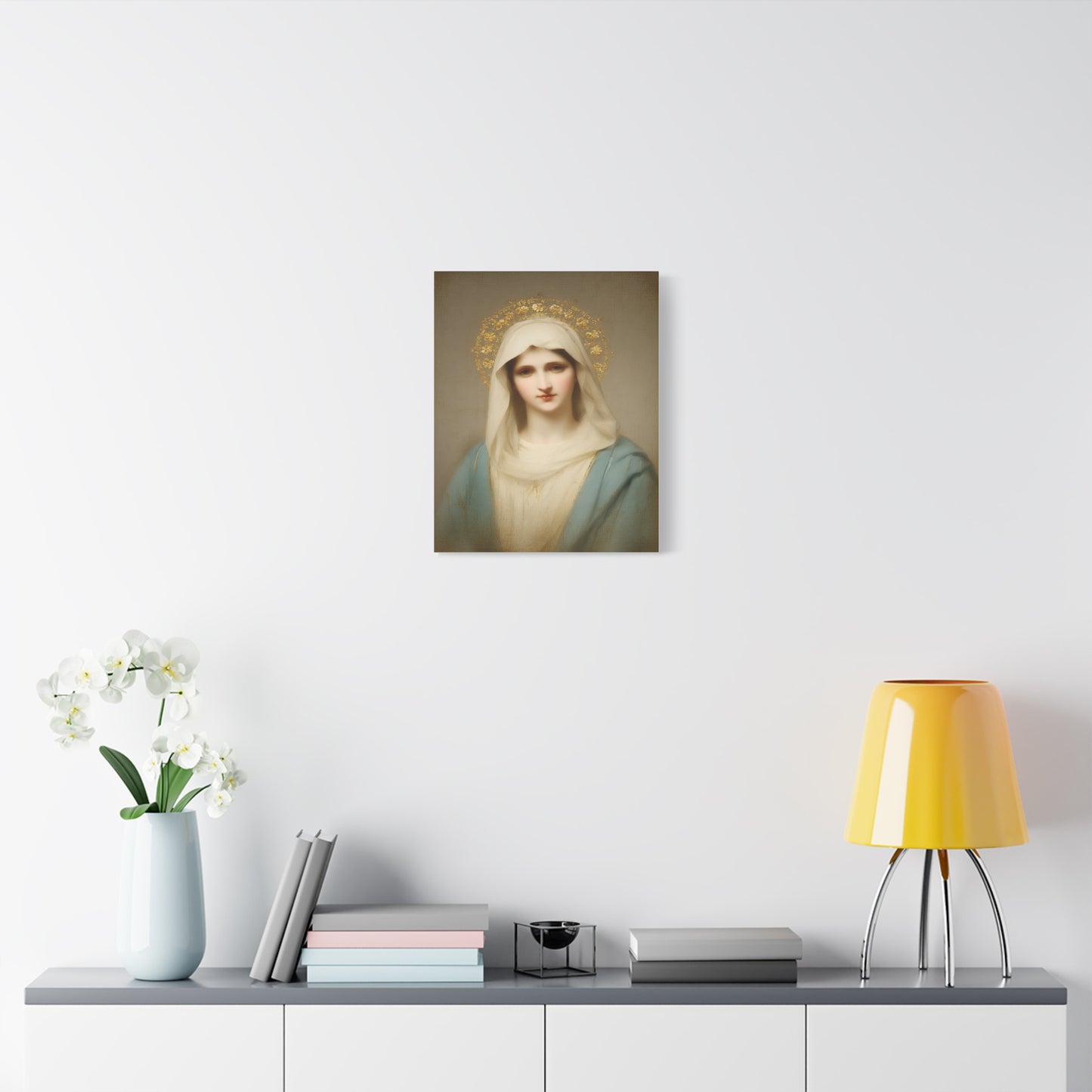 Holy Mother Mary Catholic Canvas Wall Art, Christian Decor