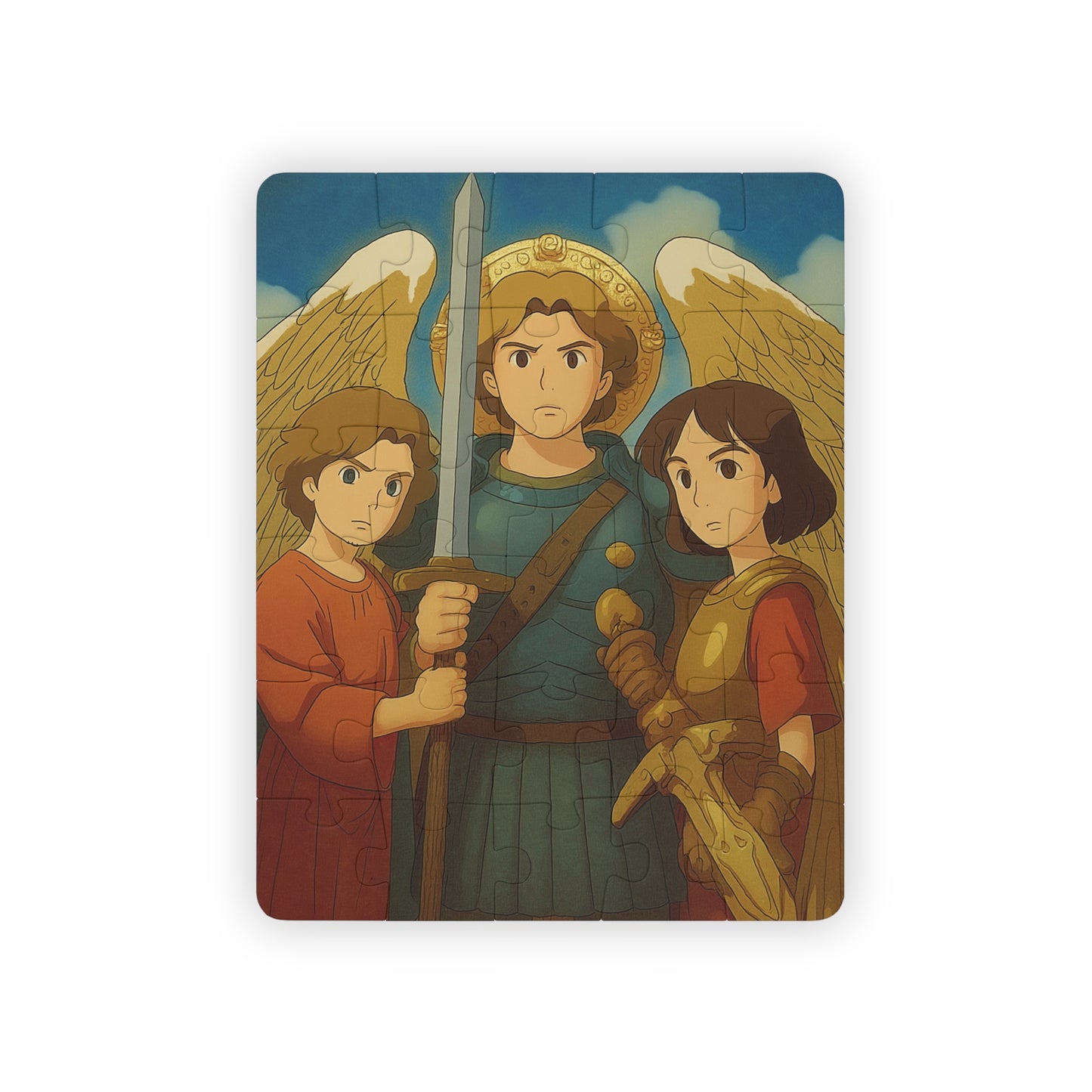 Archangels Michael, Gabriel and Rafael - 30-Piece Kid Puzzle, Inspirational Bible, Catholic teacher gift, Religious Jigsaw, Catholic kid toy