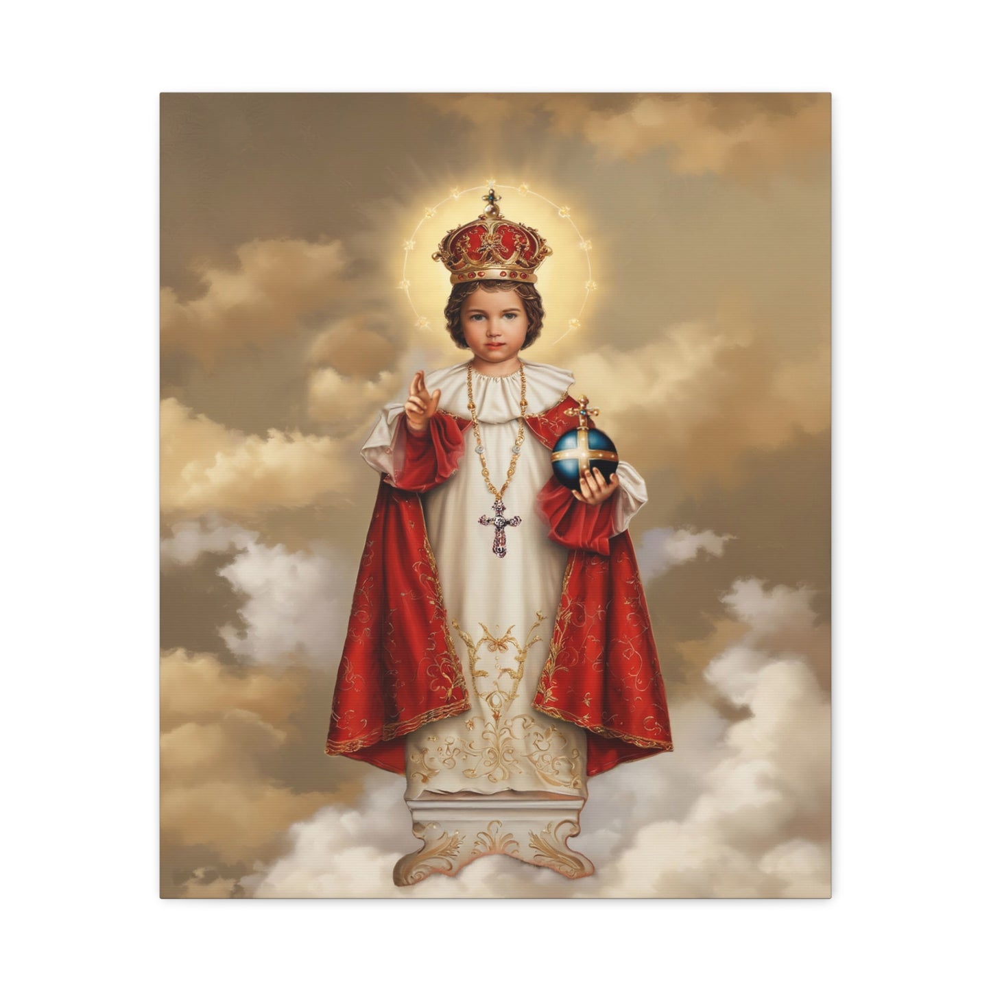 Infant Jesus of Prague Catholic Canvas Wall Art, Christian Decor