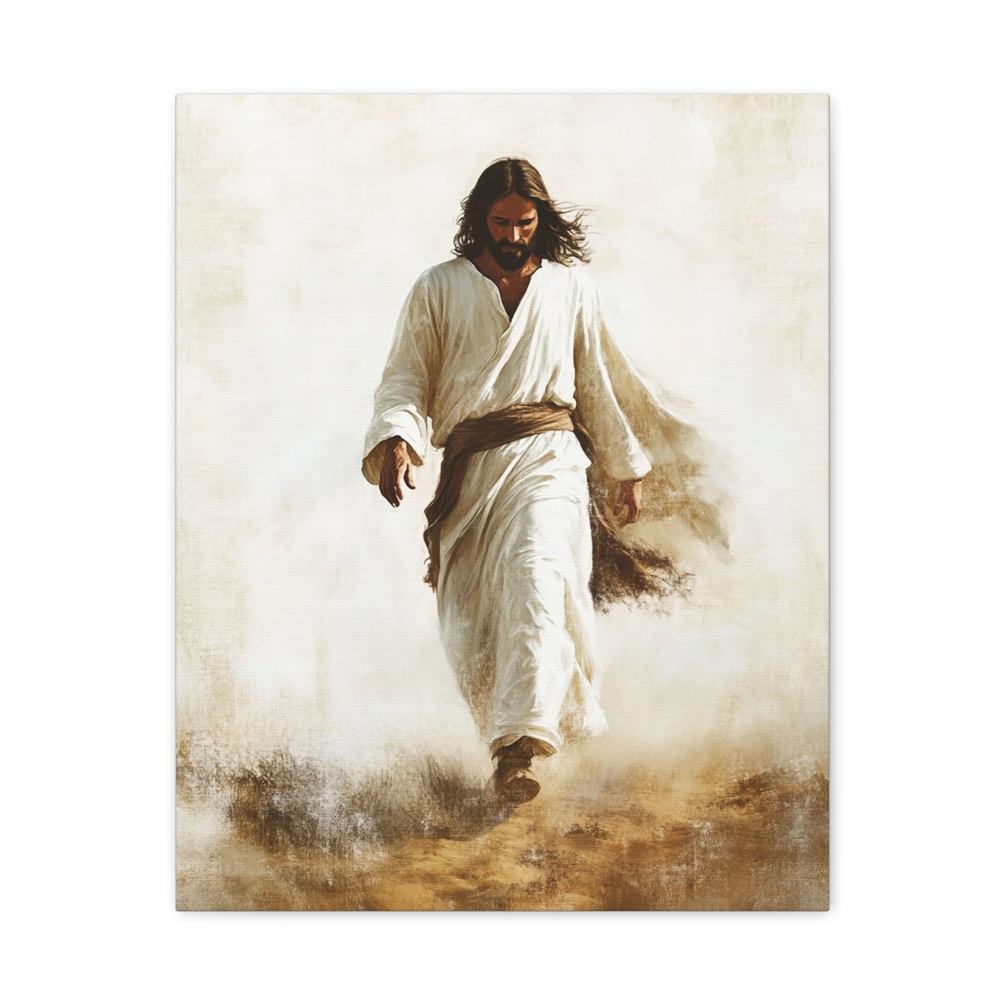 Jesus Christ Walking Through The Desert Catholic Canvas Wall Art, Christian Decor