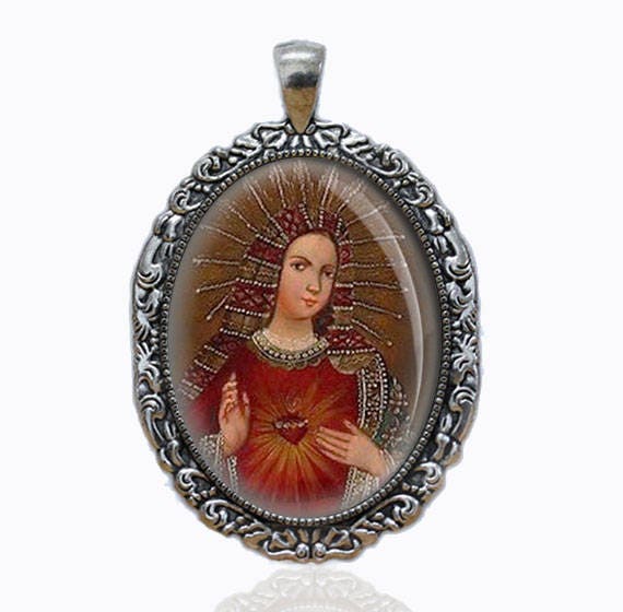 Our Lady Immaculate Heart Virgin Mary Medal Catholic Jewelry NEW