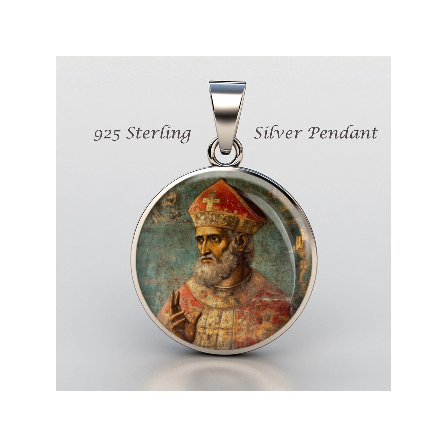 Saint Leo The Great Religious Devotional sterling silver 925 Christian Medal Patron Pendant