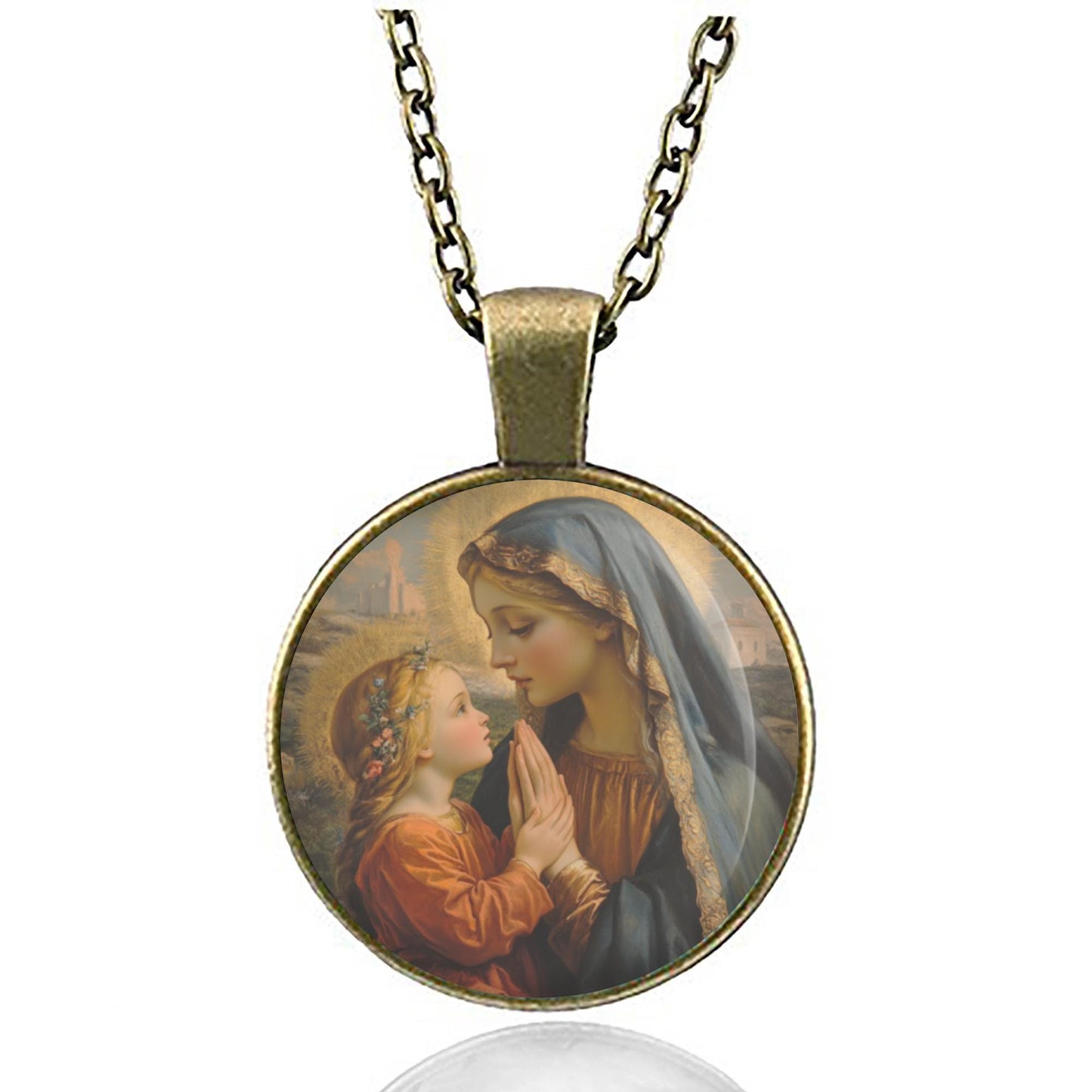 St. Anne w Child Mary Necklace Pendant