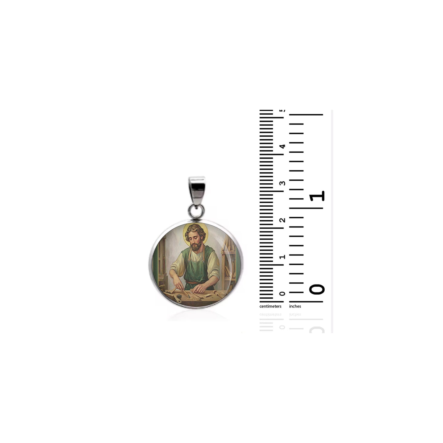 Saint Joseph The Worker Catholic sterling silver 925 Christian Medal Patron image 1