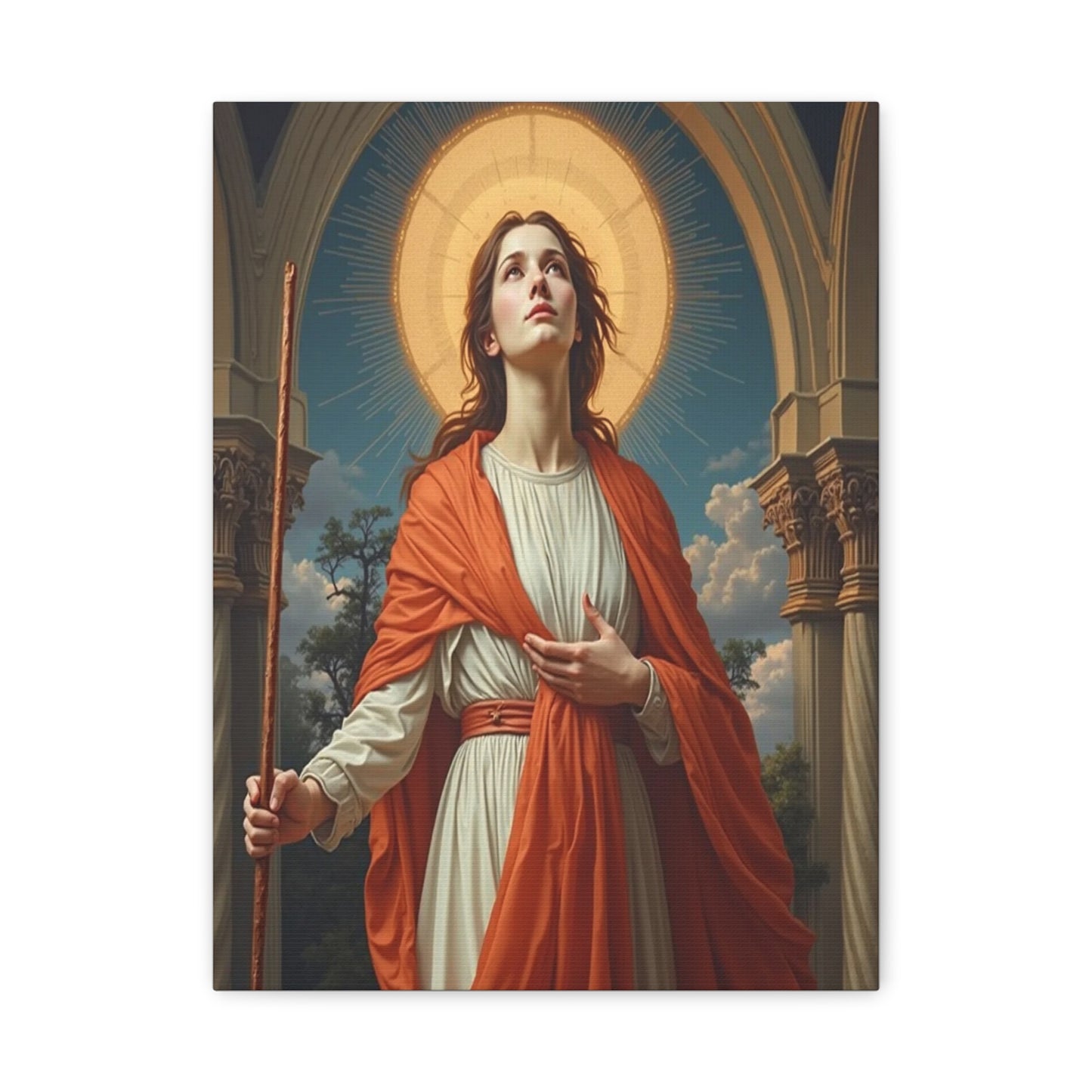 St Bibiana Canvas Print, Catholic Decor Wall, Gift Religious Christian