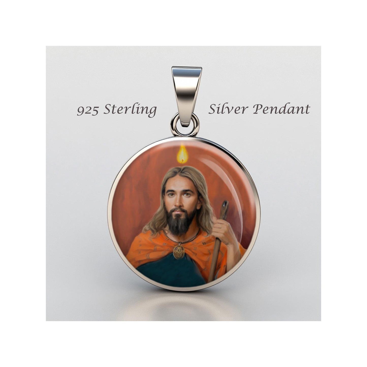 Saint Jude Thaddaeus Religious Devotional sterling silver 925 Christian Medal Patron Pendant