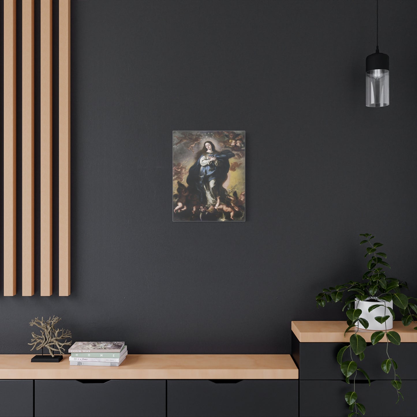 Ready To Hang - Our Lady Mother Mary Immaculate Conception Catholic Canvas Wall Art, Christian Decor