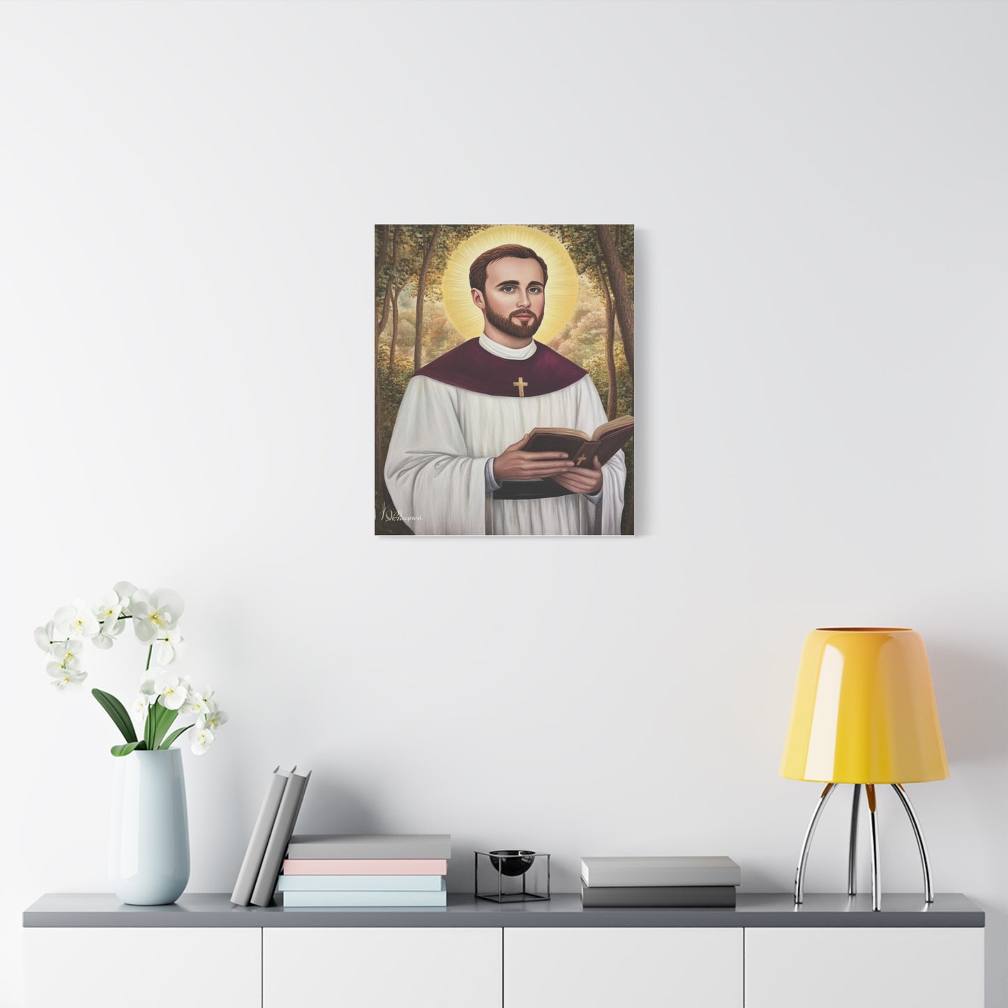 St. Gabriel Lalemant Catholic Canvas Wall Art, Christian Decor