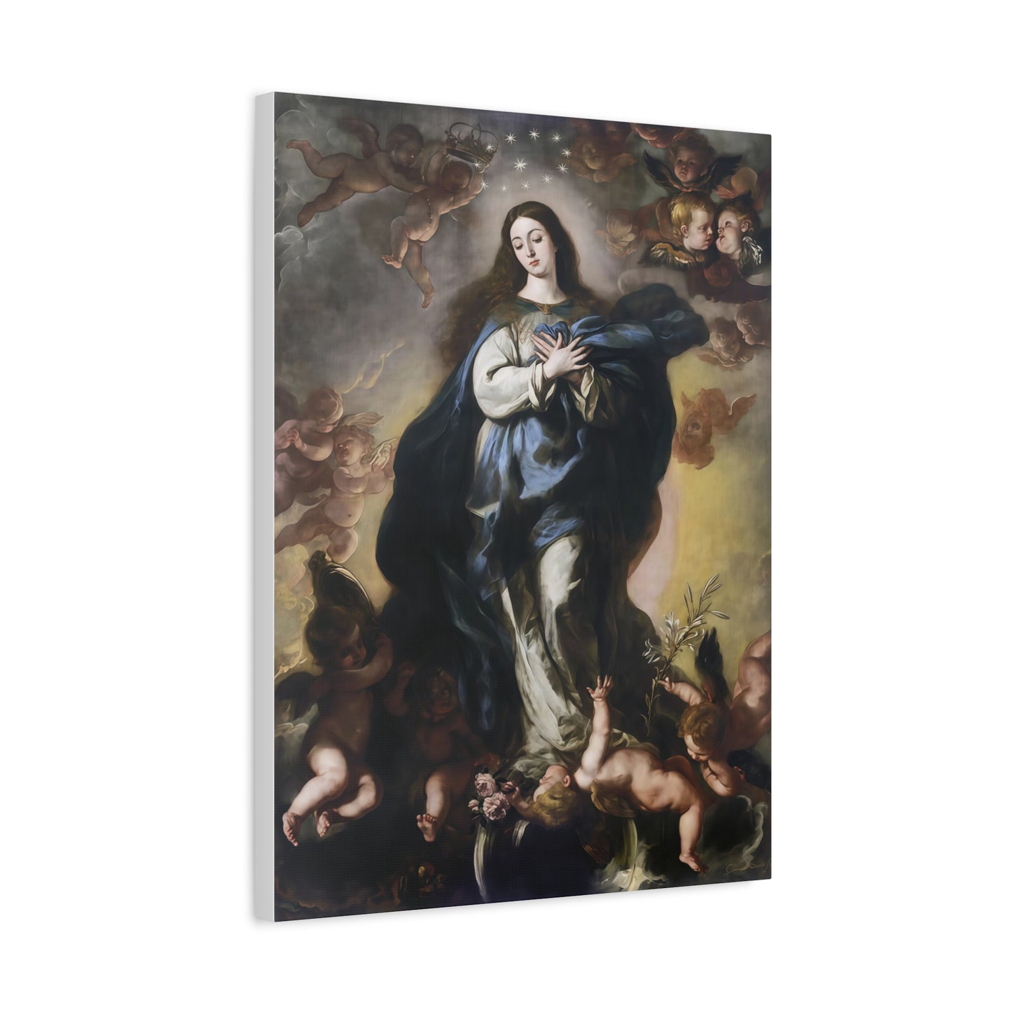 Ready To Hang - Our Lady Mother Mary Immaculate Conception Catholic Canvas Wall Art, Christian Decor
