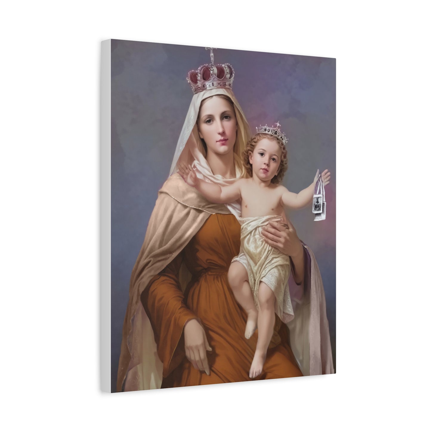 Our Lady of Mount Carmel Catholic Canvas Wall Art, Christian Decor