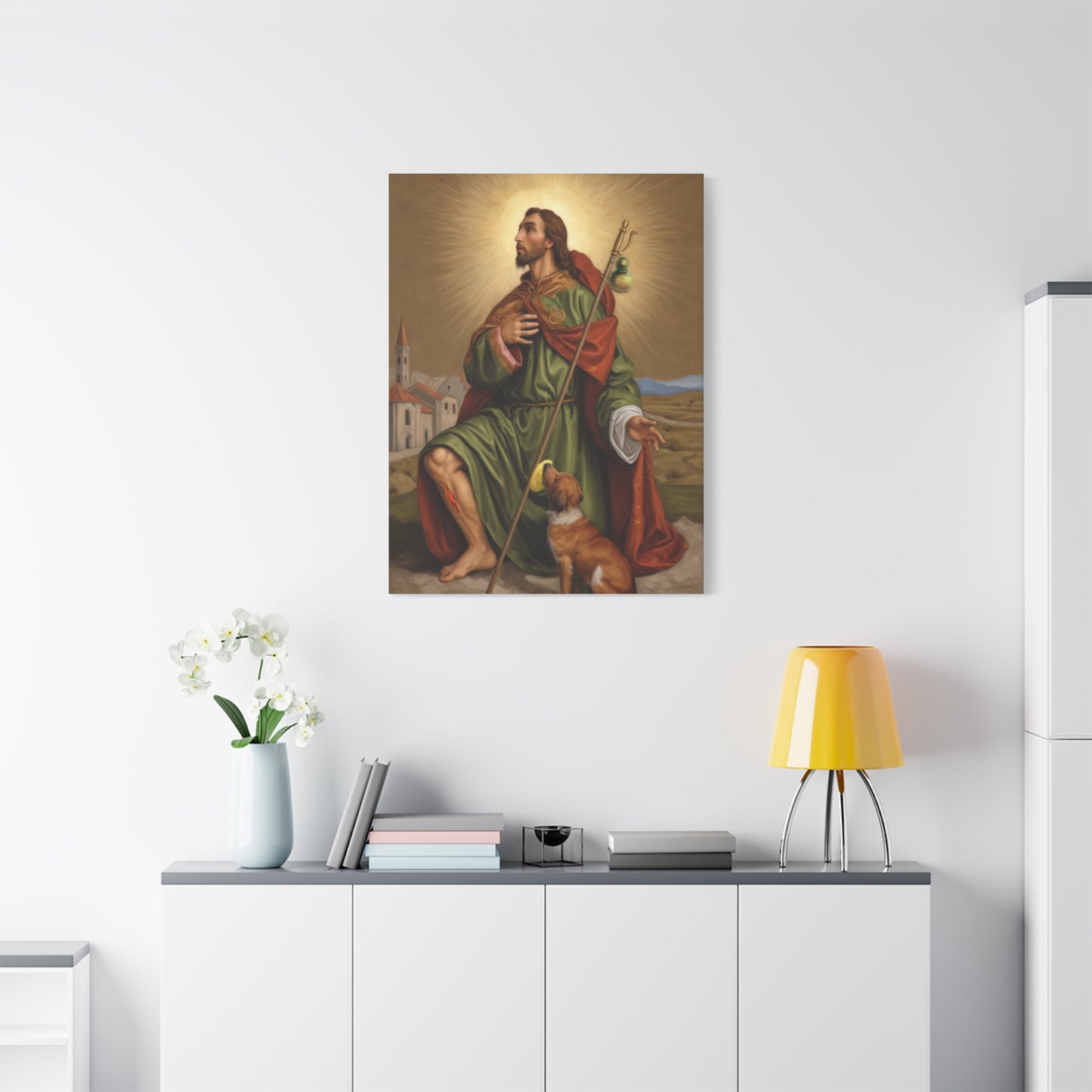 Ready To Hang - St. Roch Rocco Catholic Canvas Wall Art, Christian Decor