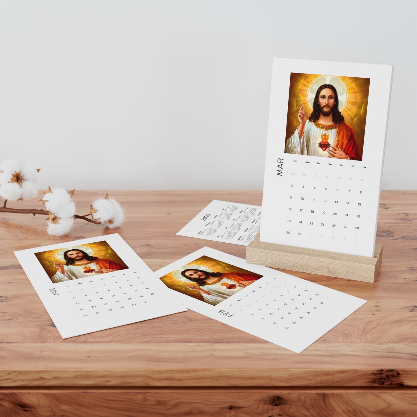 Wall Calendar 2025, Sacred Heart Jesus, Religious Desk Planner, Christian Home Decor, Catholic Gifts, Spiritual Office Organizer, Vertical