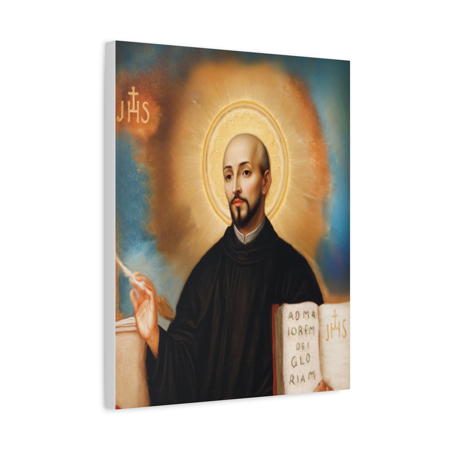 St. Ignatius of Loyola Catholic Canvas Wall Art, Christian Decor