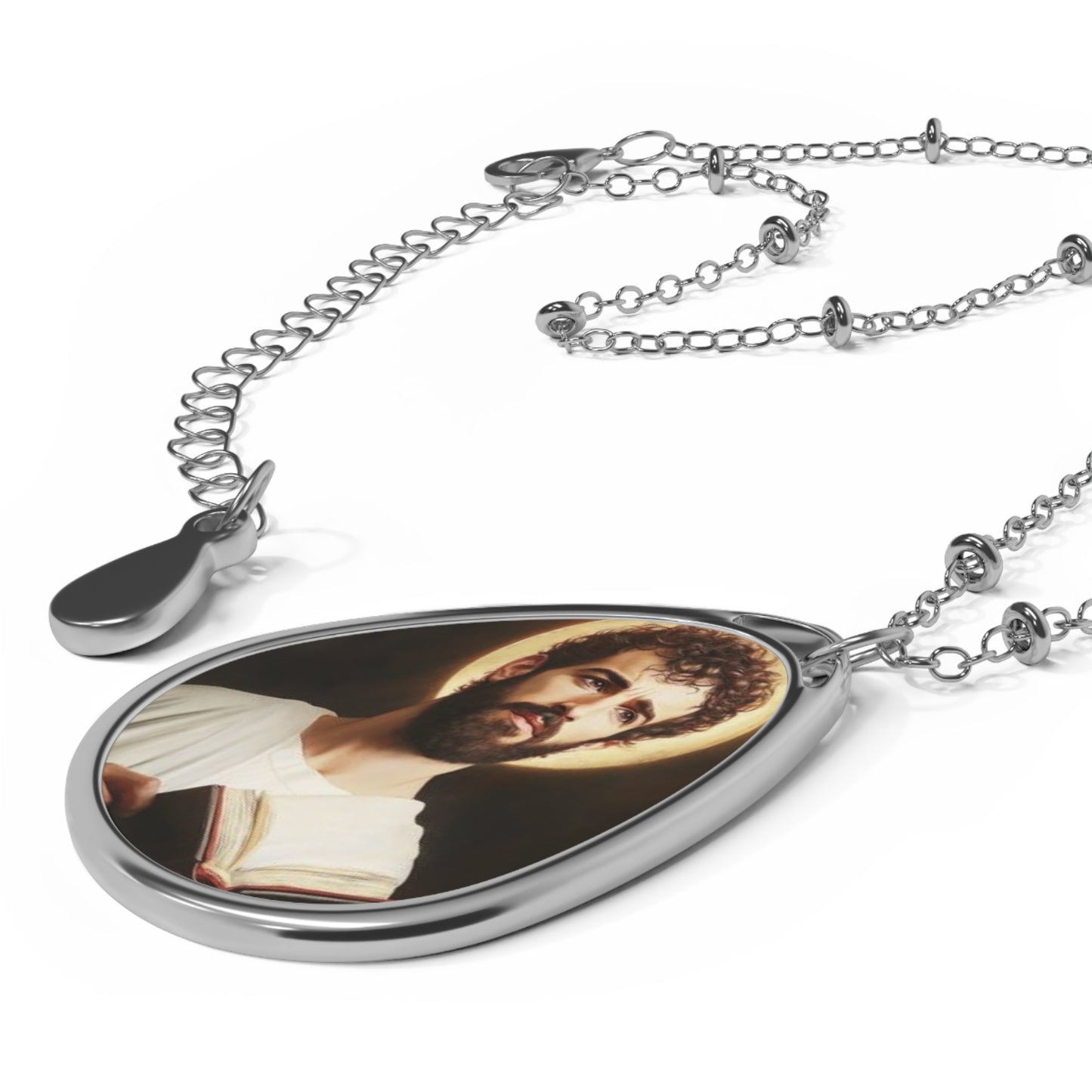 St. Barnabas Catholic Necklace 20.5'' - Religious Drop Pendant