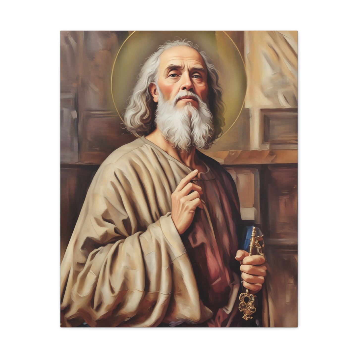 Ready to Hang - St. Peter the Apostle Catholic Canvas Wall Art, Christian Decor