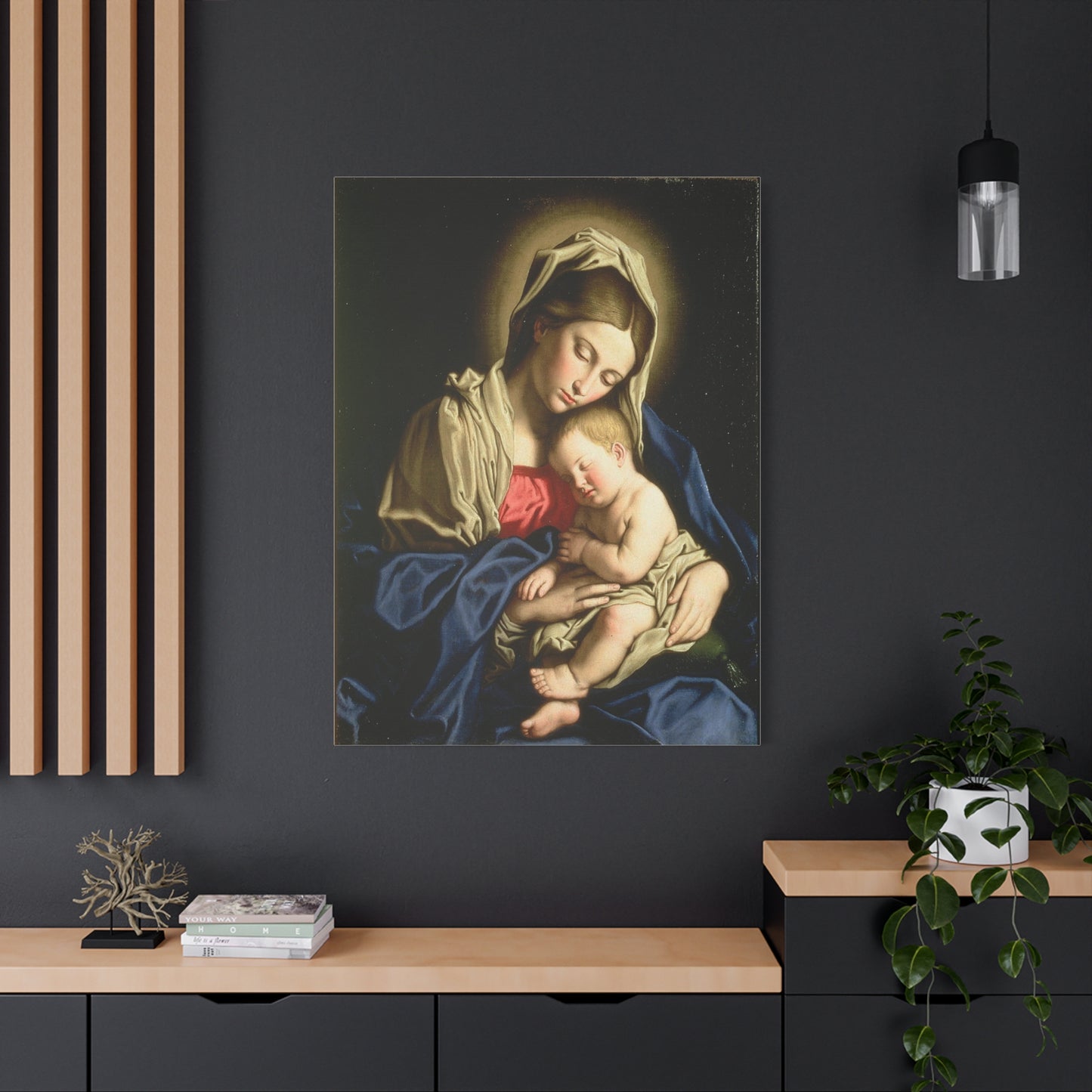 Madonna And Child Catholic HQ Print on Canvas Ready To Hang - Virgin Mary Canvas