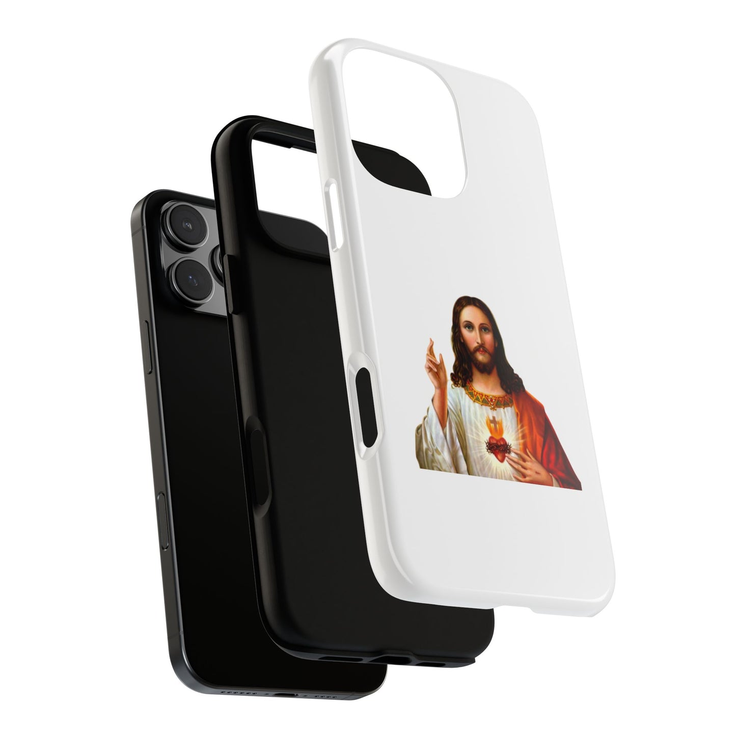 Artistic Phone Case Featuring Jesus, Tough Phone Case, Christian Gift, Religious Phone Cover, Inspirational Phone Accessory, Unique Jesus