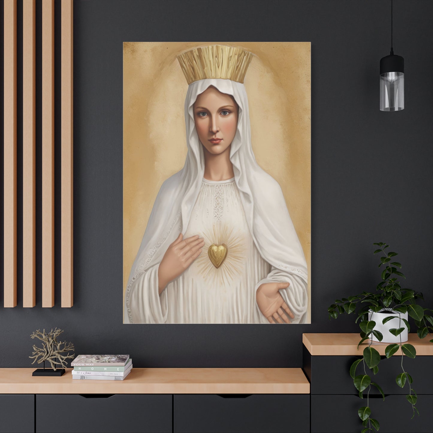 Our Lady Mother Mary Beauraing Canvas Print, Catholic Decor Wall, Gift Religious Christian