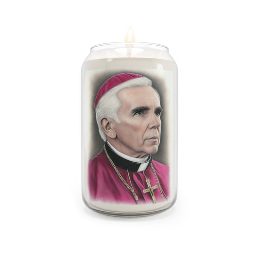 St. Bishop Fulton Sheen Catholic Serenity Scented Candle, 13.75oz | Relaxation Gift, Home Decor, Calm Atmosphere, Religious Decor
