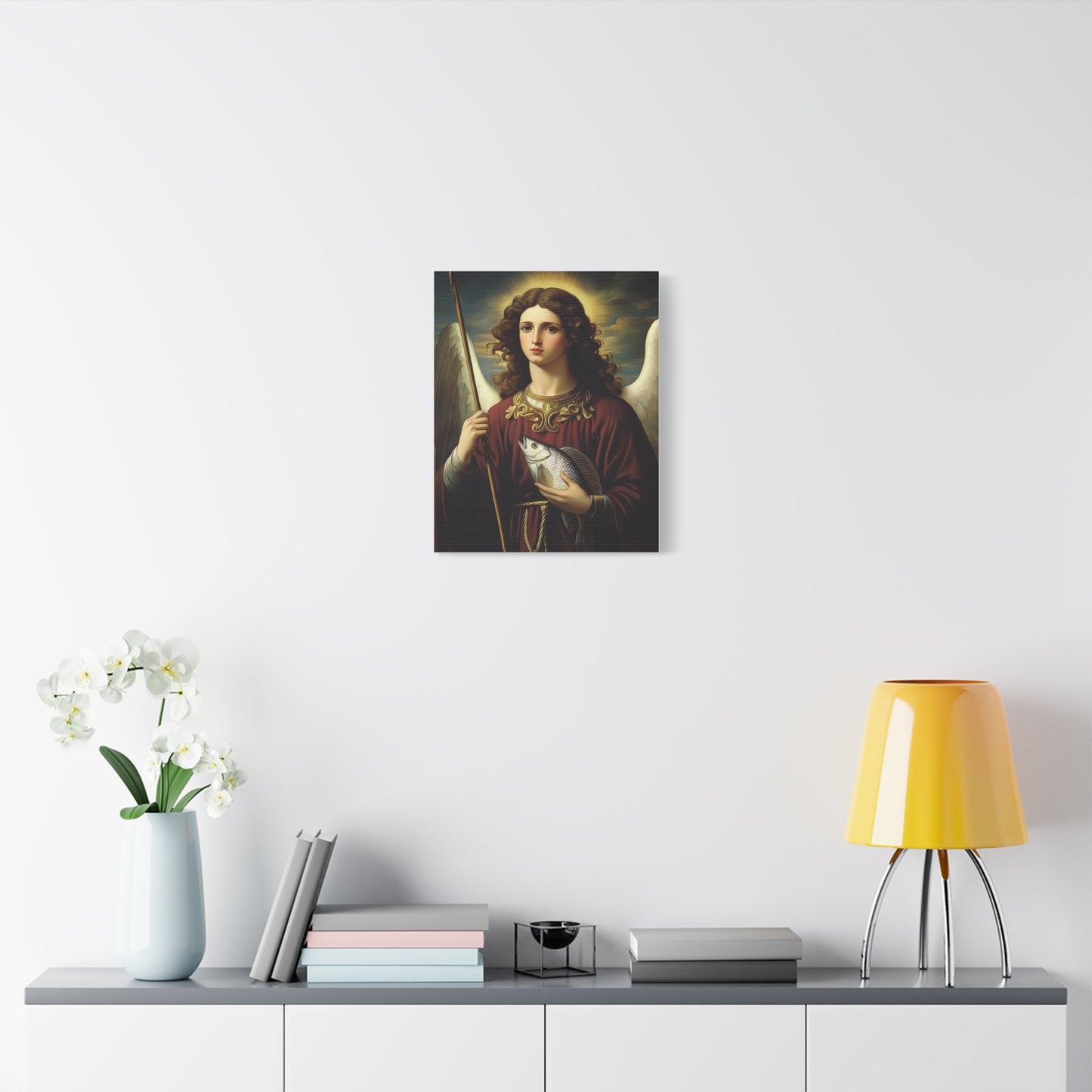 Ready To Hang - St. Rapahel the Archangel Catholic Canvas Wall Art, Christian Decor