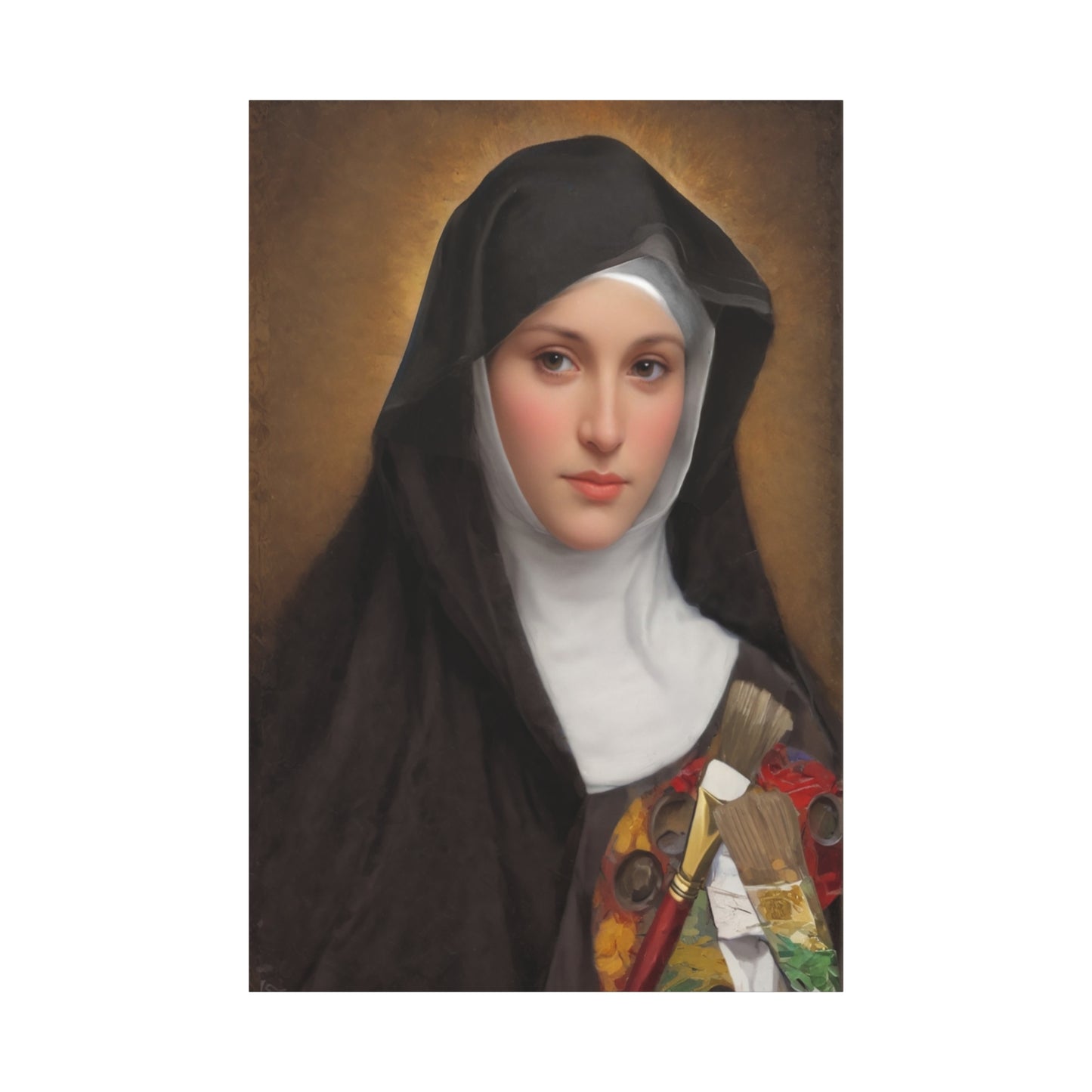 St. Catherine of Bologna Catholic Canvas Wall Art, Christian Decor