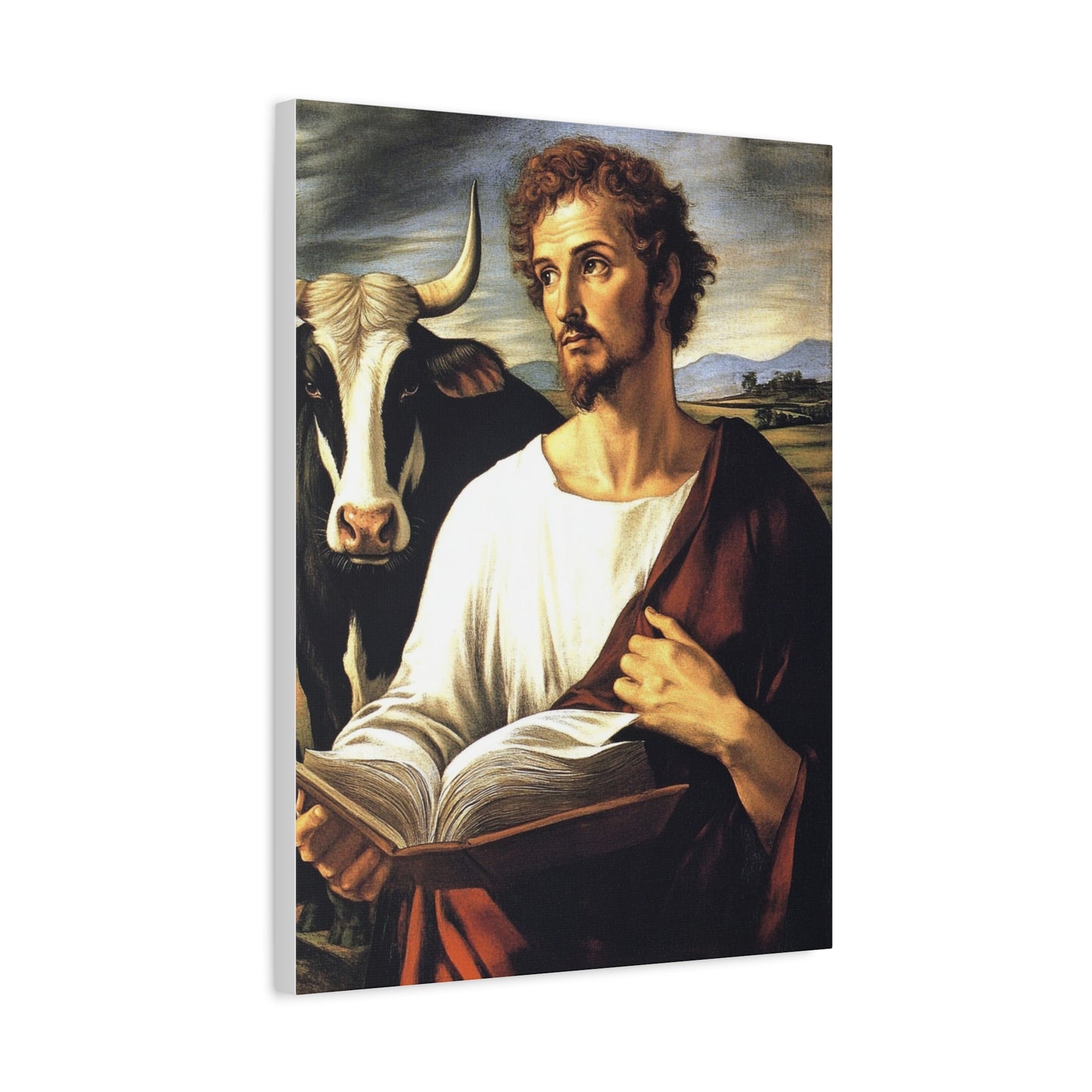 St. Luke the Evangelist Catholic Canvas Wall Art, Christian Decor