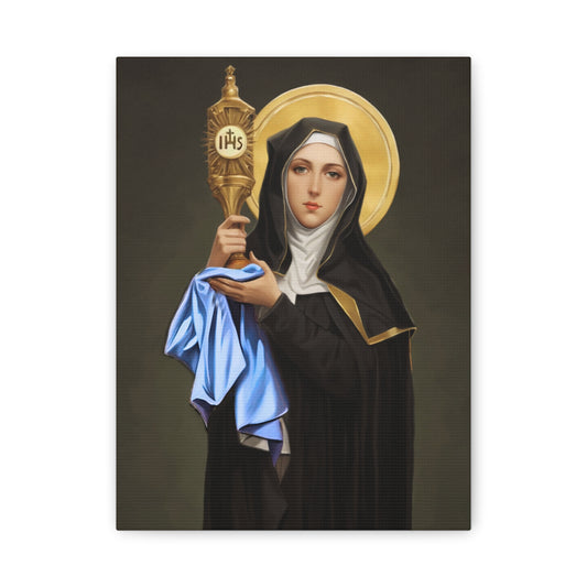 St. Clare of Assisi Catholic Canvas Wall Art, Christian Decor