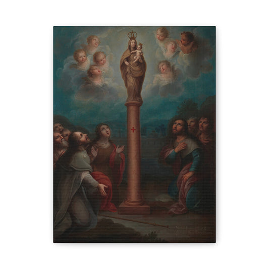 The Apparition of the Virgin of El Pilar to St. James Catholic HQ Print on Canvas Ready To Hang - Virgin Mary Canvas