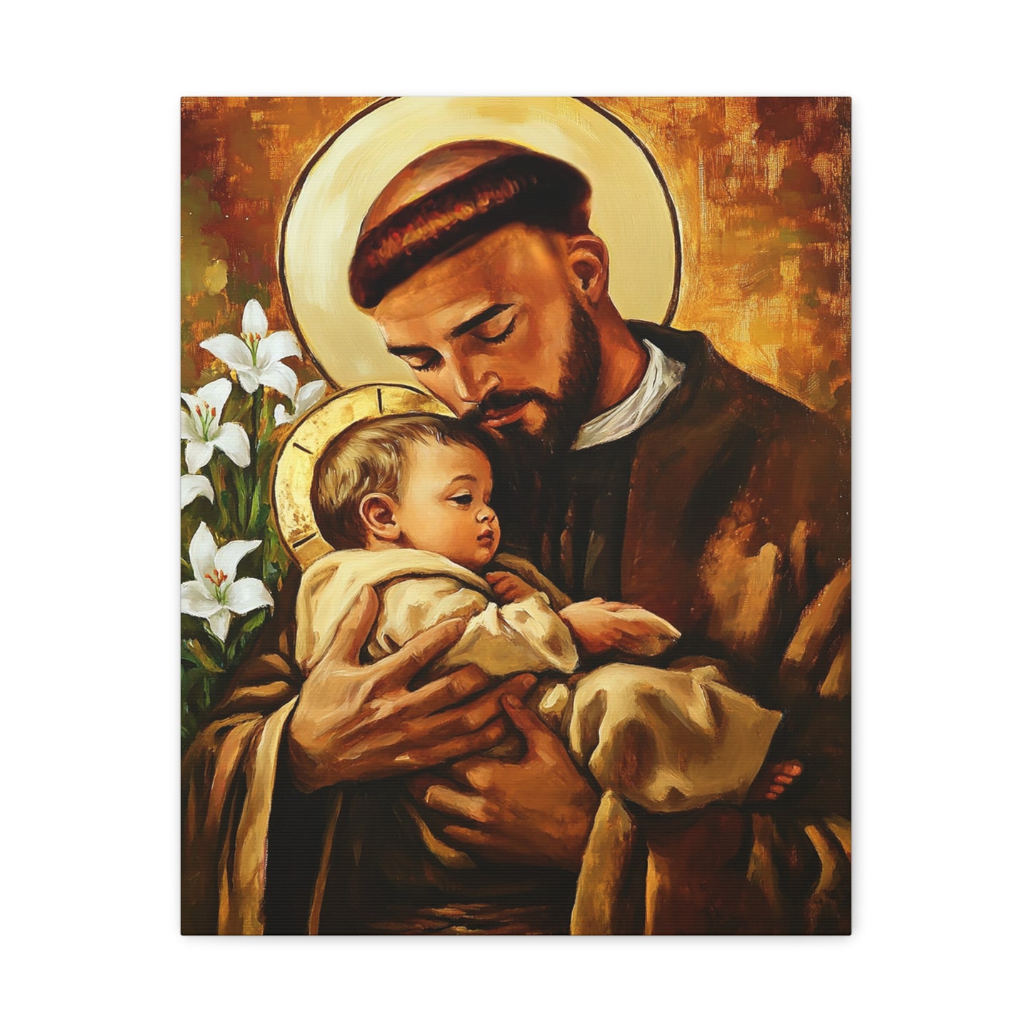 St. Anthony of Padua Canvas Print, Catholic Decor Wall, Gift Religious Christian
