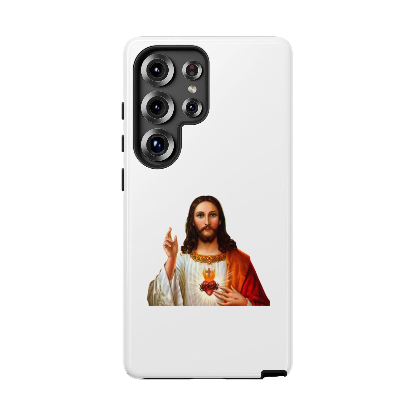 Artistic Phone Case Featuring Jesus, Tough Phone Case, Christian Gift, Religious Phone Cover, Inspirational Phone Accessory, Unique Jesus