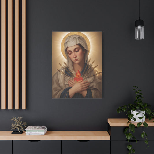 Ready to Hang - Mary Our Lady Of Sorrows Catholic Canvas Wall Art, Christian Decor