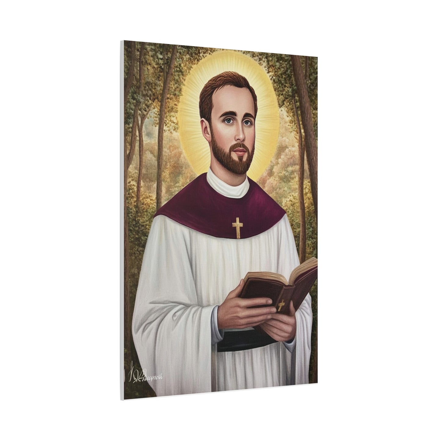 St. Gabriel Lalemant Catholic Canvas Wall Art, Christian Decor